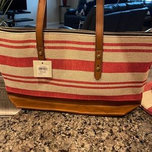 Pink striped Jenna Tote